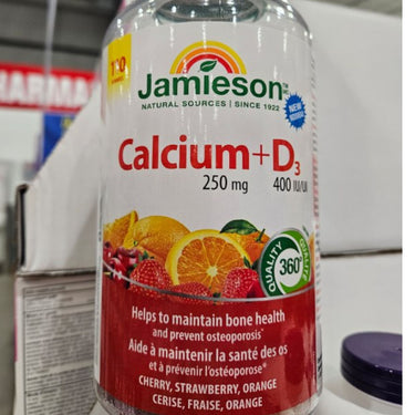 Image of Jamieson Calcium 250mg + D3 400IU Gummies 110-Pack - 1 x 250 Grams